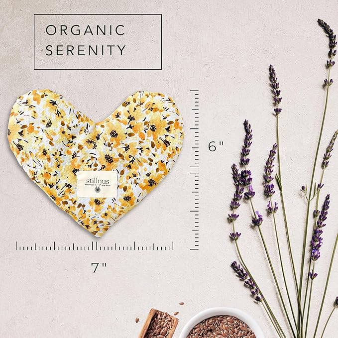 Stillnus Weighted Heart Eye Pillow with Organic Lavender & Flaxseed – Relaxation Gift for Women, Meditation Tool, Mindful Rest, Cooling Eye Mask, Wellness Self-Care Kit