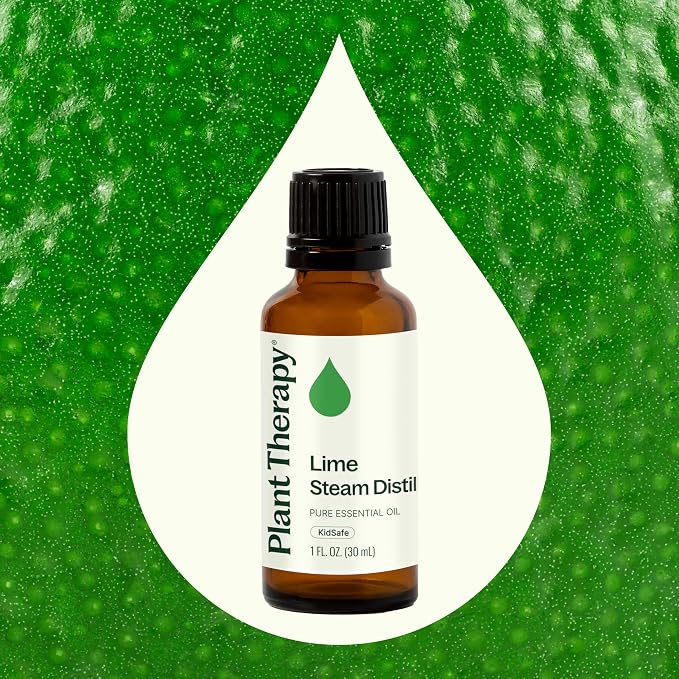 Plant Therapy Lime Steam Distilled Essential Oil 30 mL (1 oz) 100% Pure, Undiluted, Fresh Scent, Mood Boosting, Immune Support