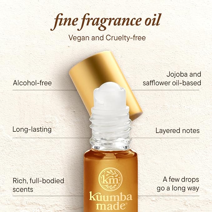 Kuumba Made Amber & Myrrh Fragrance Oil, Long-Lasting Scented Oil Perfume Roller, Vegan, Alcohol-Free, 0.15 Fl Oz