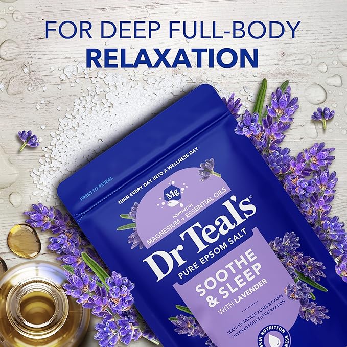 Dr Teal's Epsom Salt Soaking Solution, Soothe & Sleep, Lavender, 3lbs