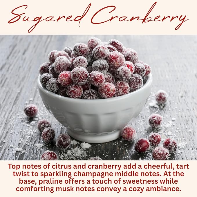 Wickless Sugared Cranberry Scented Candles for Candle Warmer Lamp, Many Scents to Choose, 100% Non-Toxic Soy Wax, Candle Melts for Warming Plate, Handmade in The USA (Sugared Cranberry)