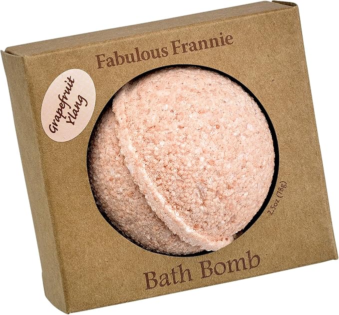 Fabulous Frannie Grapefruit Ylang Ylang Natural, Handmade Bath Bomb, Rich in Essential Oil, Salt, Coconut Oil, Witch Hazel, Ultra Plush Spa Fizzies to Moisturize Skin 2.5oz (Pack of 1)