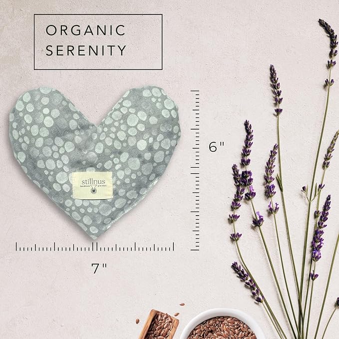 Stillnus Weighted Heart Eye Pillow with Organic Lavender & Flaxseed – Relaxation Gift for Women, Meditation Tool, Mindful Rest, Cooling Eye Mask, Wellness Self-Care Kit