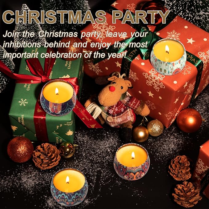 Scented Candles Gift Set - Women Candle Natural Soy Wax Aromatherapy Candle Stress Relief Small Gifts 120H Burning Candles 4 Pack 4.4 Oz for Home Christmas Birthday Mum Teacher Mothers Day