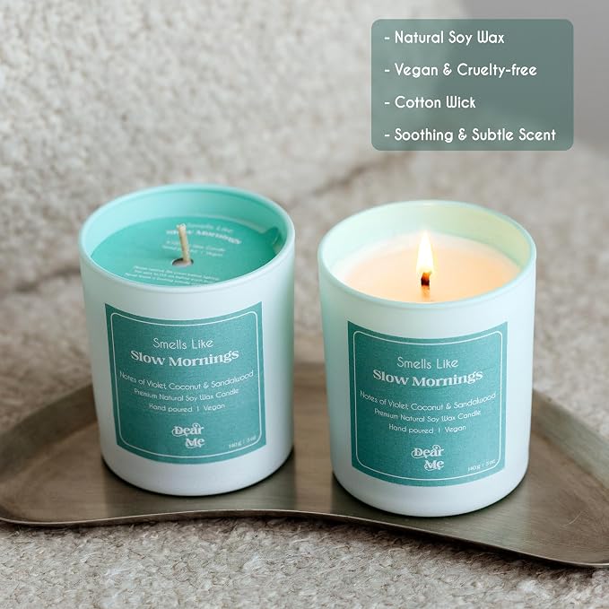 Dear Me Calmness Gift Set – Affirmation Cards, Natural Soy Candle & Bath Salt – Mindfulness Gift – Self-Care Set for Women – Relaxation Kit for Stress Relief & Emotional Wellness