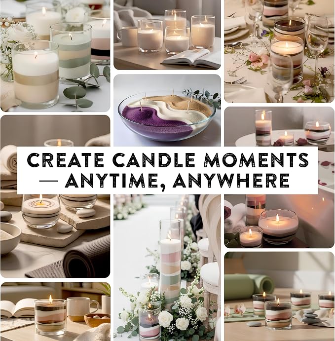 Pearled Candle Sand 10.5 oz (300g) – Scent-Free Candle, White Color, Relaxing Aromatherapy, Home Decor, Stress Relief, Long-Lasting Burn