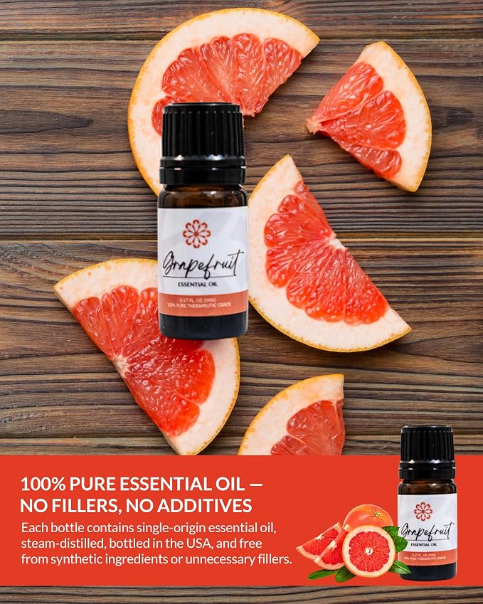 Essence Grapefruit Essential Oil, 5 ml | Aromatherapy Oil for Diffusers & Personal Use | Natural Fragrance for Relaxation, Clarity & Wellness | Made in USA | Fresh & Zesty Scent