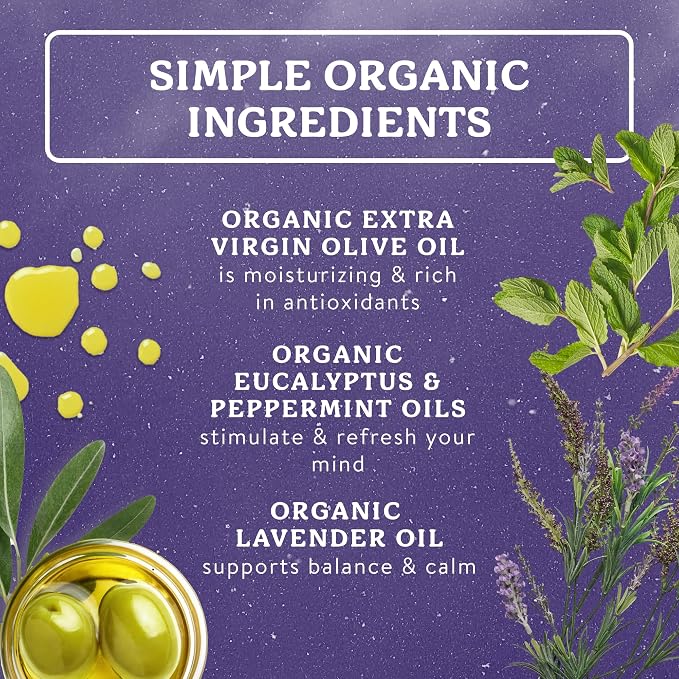 Badger Headache Soother, 100% Organic Essential Oil Aromatherapy, All-Natural Headache Relief w/Peppermint, Eucalyptus & Lavender, .6 oz