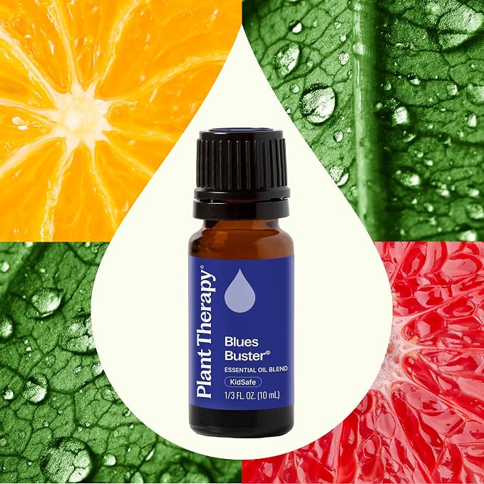 Plant Therapy Blues Buster Essential Oil Blend 10 mL (1/3 oz) 100% Pure, Undiluted, Mood Boosting, Stress Relief, Aromatherapy