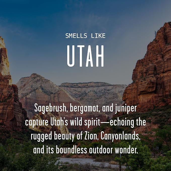 Utah Gifts, Utah Decor for Home - 'There's No Place Like Utah Candle, w/Sagebrush, Bergamot & Juniper I Utah Souvenirs I Utah State Gifts I 9oz Jar, 50Hr Burn, USA Made