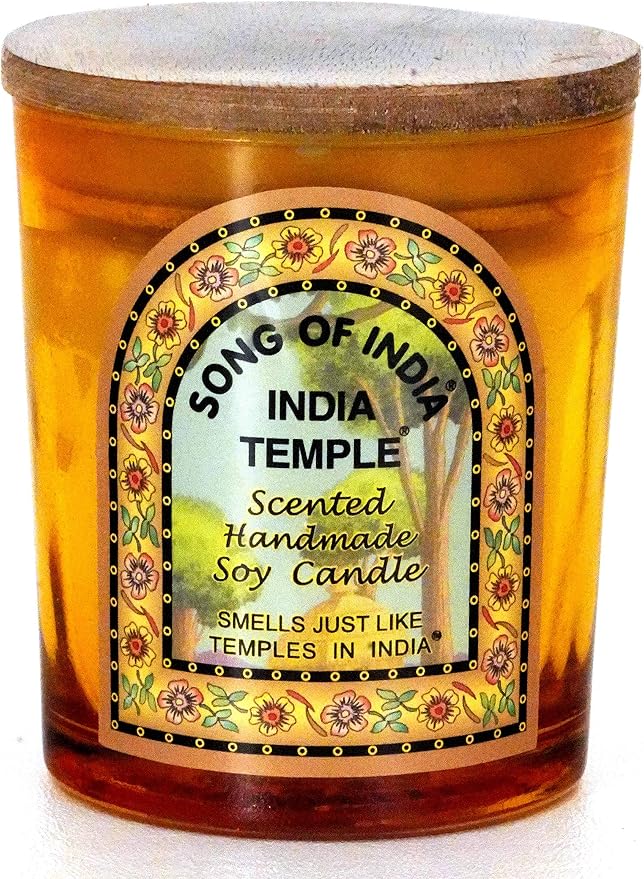 Song of India - Handmade Aromatherapy Soy Candle with Mango Wood Lid, India Temple Scent