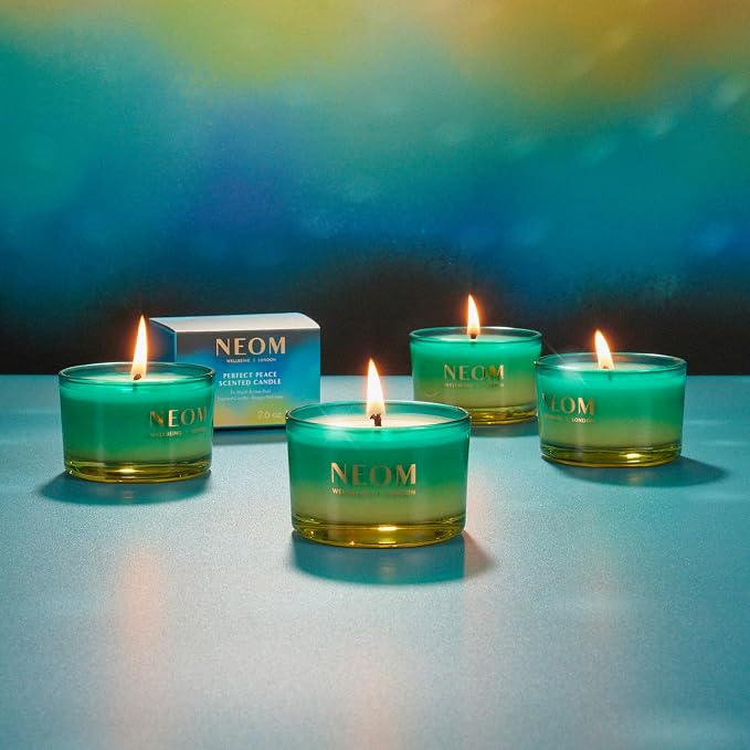 NEOM Perfect Peace Travel Size Candle | Myrrh, Fir & Lime Peel I Pure Essential Oils I 100% Naturally derived Wax I Hand Finished I Relieve Tension