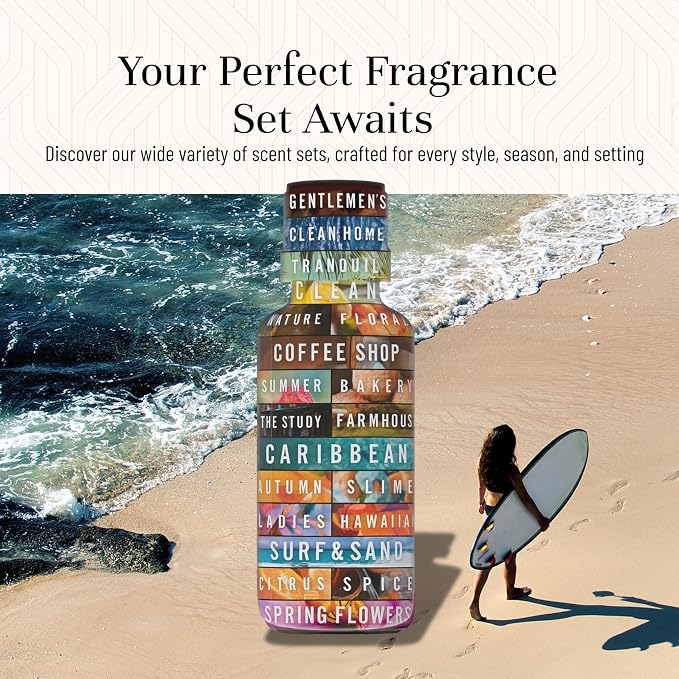 P&J Trading Fragrance Oil Surf & Sand Set | Salty Sea, Sand, Coconut, Island Life, Aloe, Seashore Candle for Candle Making, Freshie Scents, Soap Making Supplies, Diffuser Oil Scents