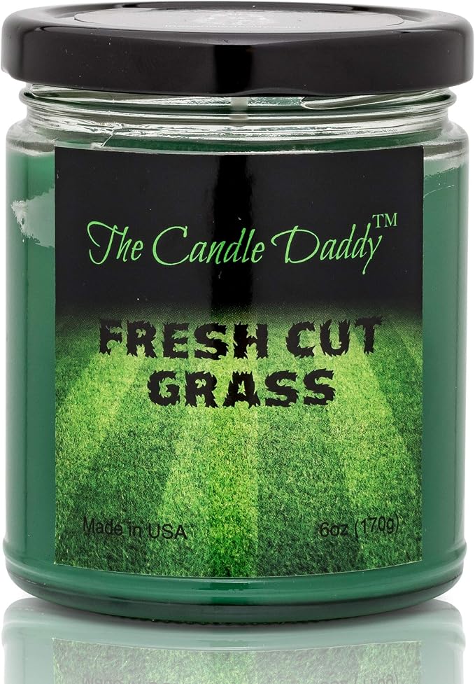 Fresh Cut Grass Candle- 6 oz jar Candle- up to 40 Hour Burn time