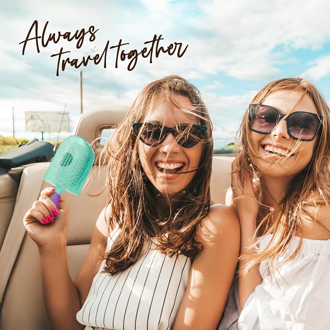 NuWay 4Hair® TravelC® U.S. Patented Single-Curve Scalp Care Travel Brush with Protective Case – Premium Portable Hair Health Tool with Heat-Resistant – Wet & Dry Use (Turquoise)