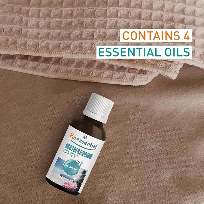 Puressentiel Diffusion Essential Oil - Naturally Derived Aromatherapy Blend - Formulated for Diffusion - Made with Beneficial Essential Oils - Eco-Friendly Products - Meditation - 1.01 oz