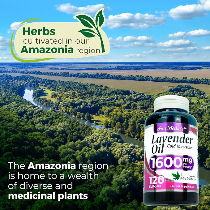 FITO MEDIC'S Lab | Lavender Pills |120 Soft gels | 1600 mg | Better Absorption | Lavender Extract | Lavanda Oil