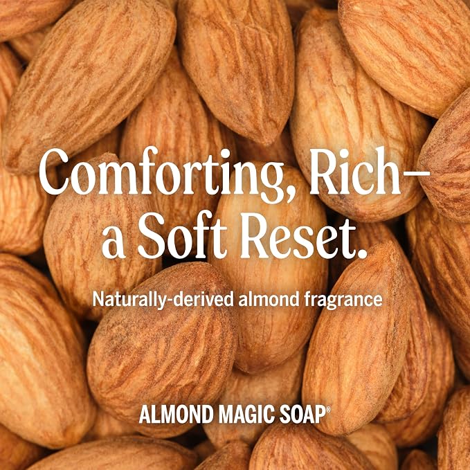 Dr. Bronner's Magic Soap Pure-Castile Liquid Soap Refill - Made with Regenerative Organic Certified Oils - 18-in-1 Uses for Face, Body Wash, Hand Soap Refill, Vegan Bath Soaps- Almond, 1-Pack, 32oz
