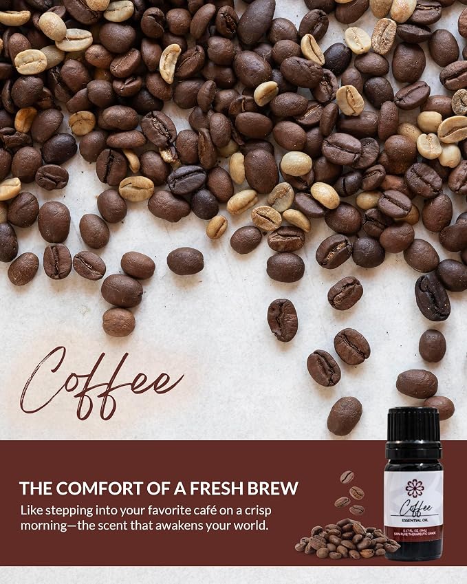 Essence Coffee Essential Oil, 5 ml | Aromatherapy Oil for Diffusers & Personal Use | Natural Fragrance for Relaxation, Clarity & Wellness | Made in USA | Warm & Invigorating Scent