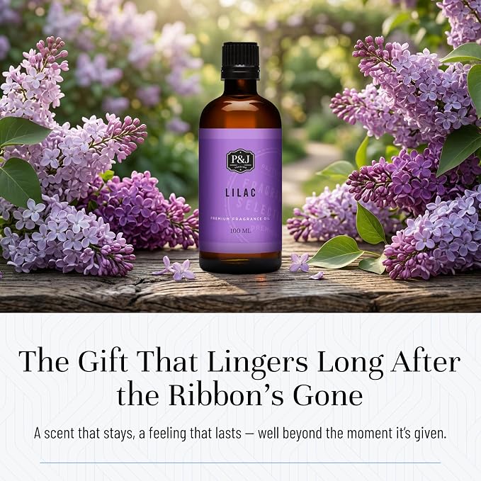 P&J Fragrance Oil - Lilac Oil 100ml - Candle Scents, Soap Making, Diffuser Oil, Fresh Scents
