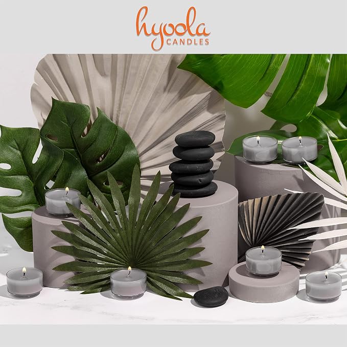 HYOOLA Scented Tealight Candles - Clear Cup - Harmony Tealight Candles Scented - 6 Hour Burn Time - 15 Pack - European Made