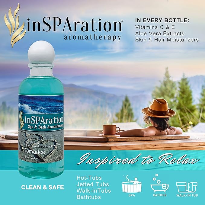 InSPAration 106X Spa and Bath Aromatherapy Liquid, 9 oz, Romance