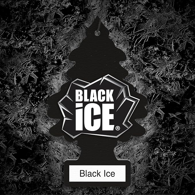 LITTLE TREES Car Air Freshener | Hanging Tree Provides Long Lasting Scent for Auto and Home | Black Ice, 24 Air Fresheners