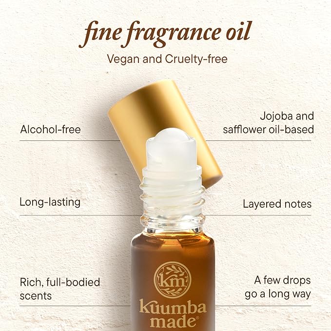 Kuumba Made Frankincense & Myrrh Fragrance Oil, Long-Lasting Scented Oil Perfume Roller, Vegan, Alcohol-Free, 0.15 Fl Oz