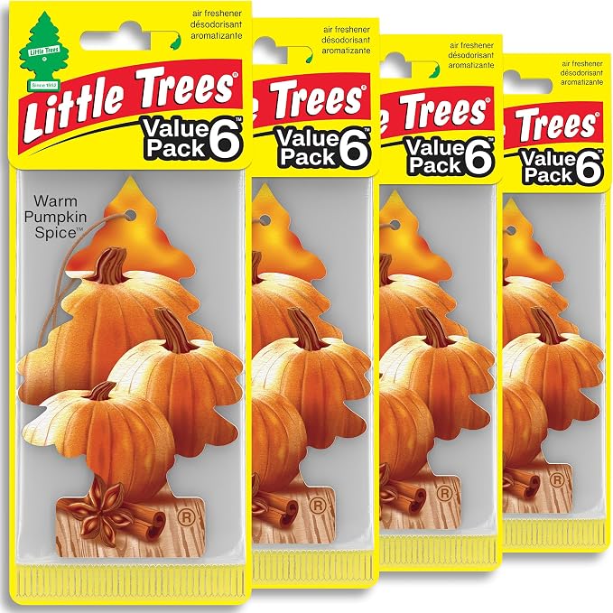 LITTLE TREES Car Air Freshener | Hanging Tree Provides Long Lasting Scent for Auto and Home | Warm Pumpkin Spice, 24 Air Fresheners