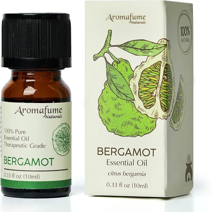 AROMAFUME Bergamot Essential Oil - 100% Natural, Therapeutic Grade Essential Oils - Pure, Soothing Aromatherapy Oil for Home Diffusers - Gifts for Her - 10ml