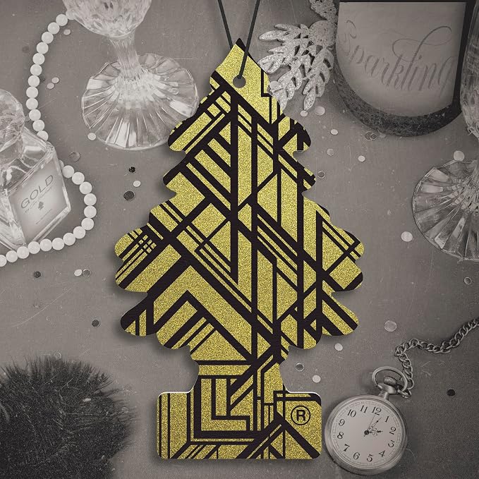 LITTLE TREES Car Air Freshener | Hanging Tree Provides Long Lasting Scent for Auto and Home | 24 Air Fresheners |Gold