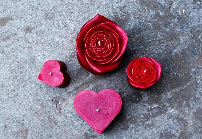 Beeswax Rose Candles (Red, Petit)