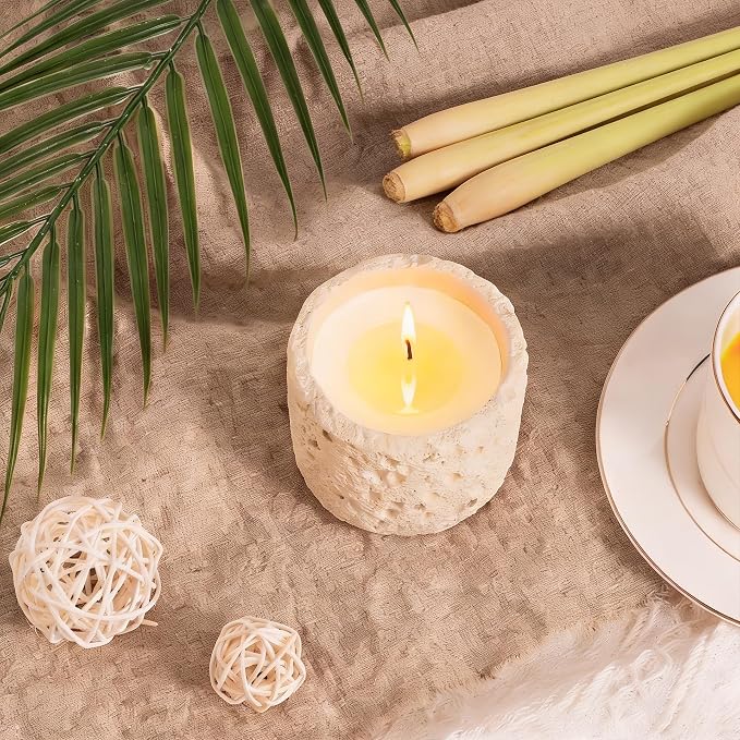 Viyffo 6oz Citronella Candle Outdoor, Small Citronella Candle Indoor, Candles for Home Scented, Non Toxic Soy, Ivory White Ceramic Jar for Patio, Backyard Décor & Camping Gift (12+ Hours Burn)