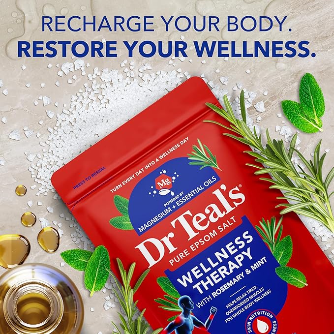 Dr Teal's Epsom Salt Magnesium Soak, Lavender, Eucalyptus & Wellness Trio, 3 lbs (Pack of 3)