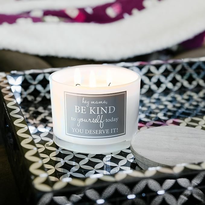 Pavilion - Be Kind 11-Ounce Soy Wax Triple Wick Candle, Fresh Cotton Scented, Mom Gifts, New Mom Gifts, Mothers Day Candle, Funny Mom Birthday Gifts, Funny Candle Gifts for Mom, 1 Count