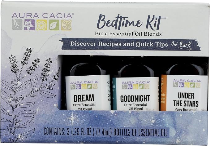 Aura Cacia Bedtime Essential Oil Kit 3 Count, 0.75 Fl Oz