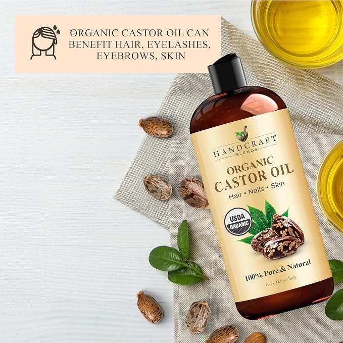 Handcraft Blends Castor Oil Pack Wrap | Organic Castor Oil 16 oz | Reusable Wraps | Durable Comfortable Pack Wraps | Adjustable Elastic Straps | Neck and Stomach