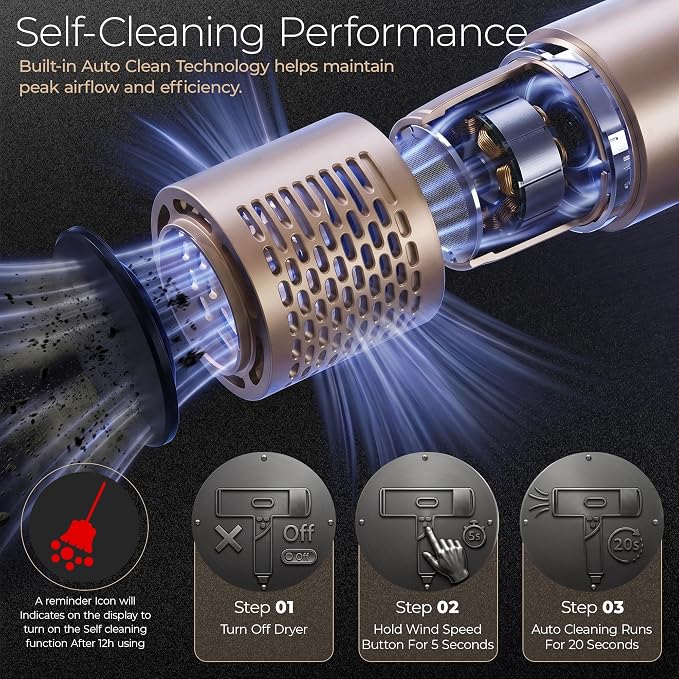 Dual Voltage Travel Hair Dryer with Diffuser, Compact Mini Blow Dryer for Curly Hair, Ionic Foldable Hair Dryer for Women, Magnetic Attachments, Lightweight Low Noise, 110V-240V European