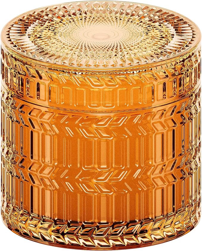 Hidden Label Zesty Bergamot Wood Wick Candle, 7.4oz Soy Wax, Gold Jar, 55H | Uplifting Citrus Scent | Crackling Cherry Wood Wick | 55H Clean Burn Soy Wax | Gold Faceted Decor Jar | Gift-Ready Kraft Box