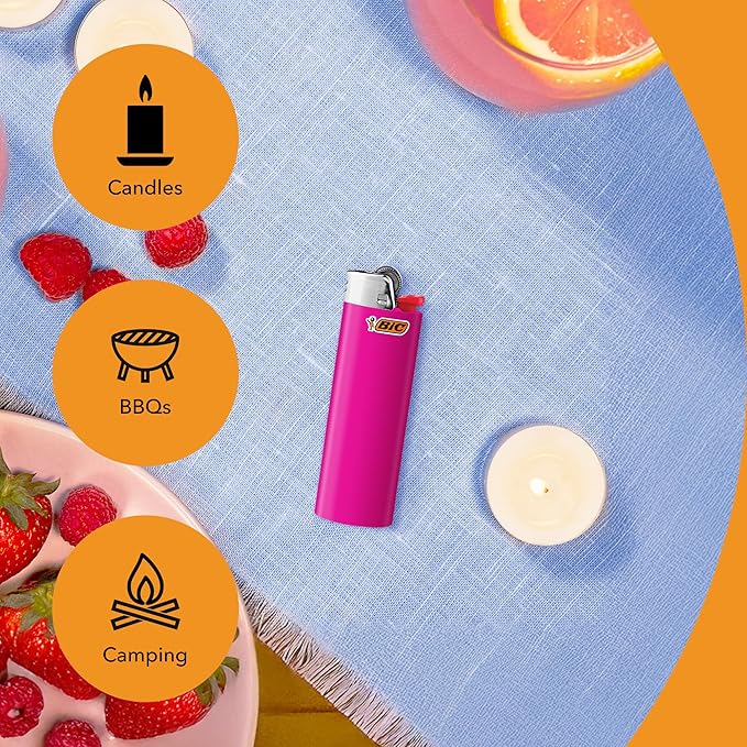 BIC Maxi Pocket Lighters, Dependable and Long-Lasting, Assorted Colors, 10-Pack (Colors May Vary)