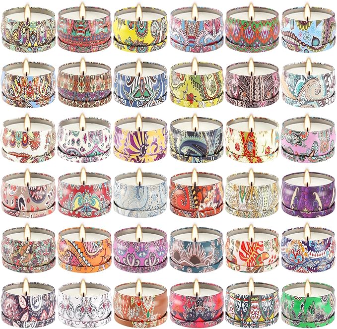 YOROXRG Scented Candles 36 Pack Soy Wax Travel Tin Jar Candles for Home 2.5 OZ Scented Candles for Mom for Christmas, Birthday, Thanksgiving, Mother's Day