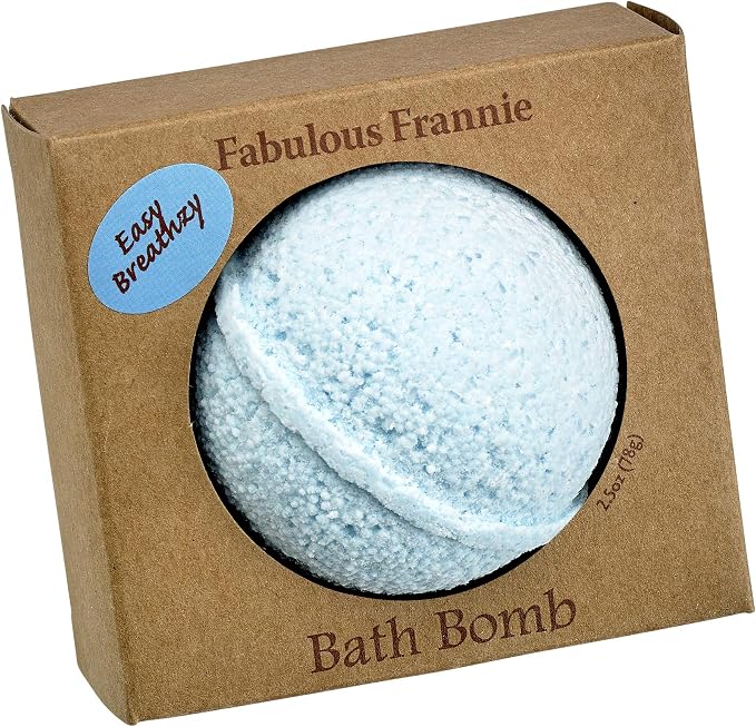 Fabulous Frannie Easy Breathzy Natural, Handmade Bath Bomb Set, Rich in Essential Oil, Mineral Salt, Coconut Oil, Witch Hazel, Fizzies to Moisturize Skin 2.5oz (Pack of 1)