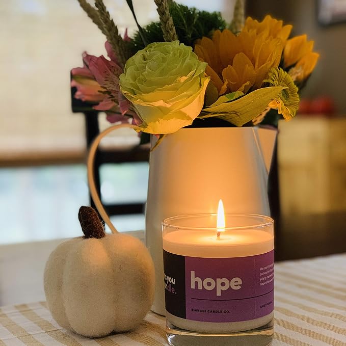 Yes You Candle - Hope, Inspirational 8oz Highly Scented Candle, Soy, Made in USA, Great Message, Pure Essential Oils, Perfect Gift, Aromatherapy, 100% Pure, Vanilla and Sandalwood