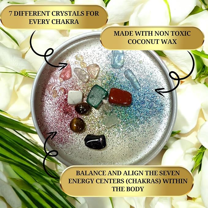 – Seven Chakras Balancing Candle | Spiritual Tool for Healing, Meditation & Energy Alignment | Reiki, Hoodoo, Wiccan, Pagan, Conjure (4oz)