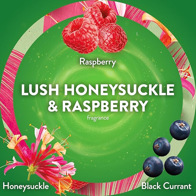 Air Wick Plug-In Scented Oil Refills, 6 Count, Lush Honeysuckle & Raspberry, Air Freshener, Essential Oils
