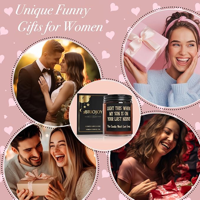 Daughter in Law Candles - Funny Bridal Shower Wedding Mothers Day Birthday Gift for Daughter in Law, Sons Girlfriend - Cute Relax Gifts for Women - Sea Salt Jasmine Spa Summer Scented Candle