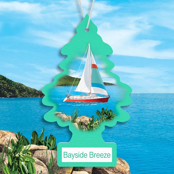 LITTLE TREES Car Air Freshener | Hanging Tree Provides Long Lasting Scent for Auto and Home | 24 Air Fresheners |Bayside Breeze