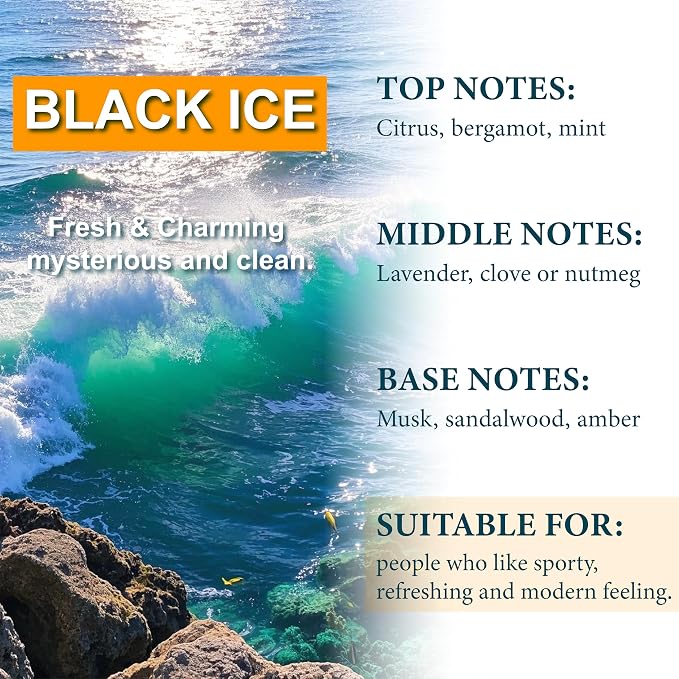 Hanging Car Air Freshener (Pack of 3) : Luxury Car Perfume for Women Men | Cute & Reusable Bottle with 45+ Days Long-Lasting Fragrance Oil Diffuser, Black ice