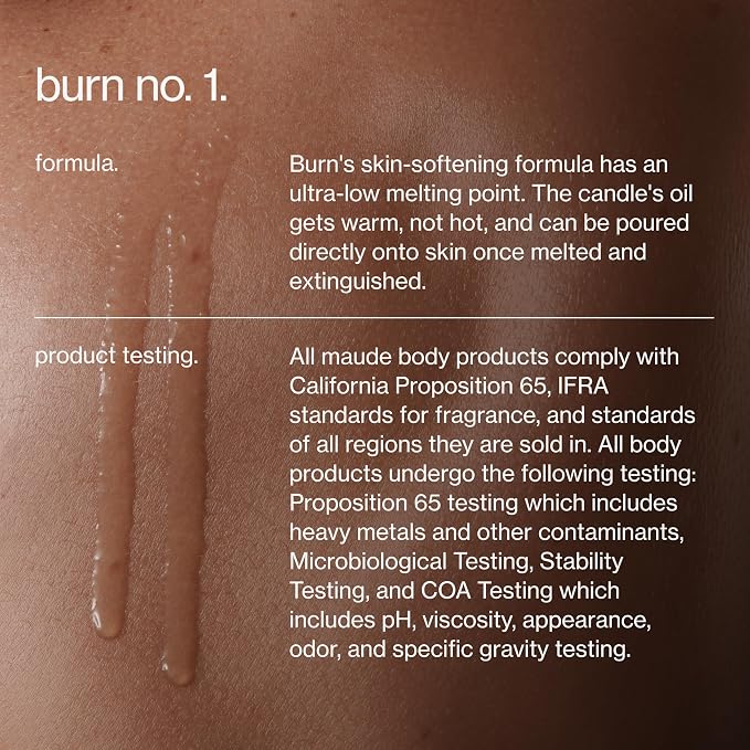 Maude Burn, Corner Office (No. 1) - Hydrating + Skin-Softening Soybean + Jojoba Oil Massage Candle - Soothing Massage Oil, Notes of Amber, Lemongrass + Tonka Bean - Relaxing Self Care Gifts (4 oz)