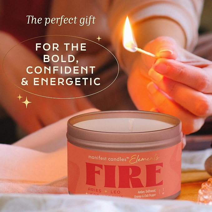 Leo Gifts for Women, Aries Sagittarius, Zodiac Fire, 45 Hour Burn, Zodiac Astrology Gifts Meditation Candle Healing with Crystals, Spiritual Manifestation Crystal Candle Healing Stones Bracelet